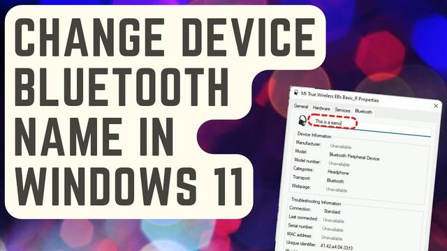 windows 11 bluetooth name change